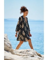 Κοντό καφτάνι KOKKOSAMMOU Samothraki από 100% βισκόζη