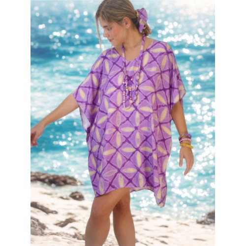 Κοντό καφτάνι Flowy Corfu KOKKOSAMMOU  Κοντό καφτάνι Flowy Corfu KOKKOSAMMOU από 100% βισκόζη