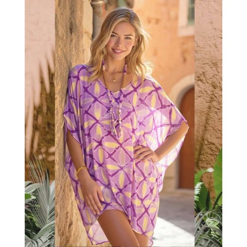 Κοντό καφτάνι Flowy Corfu KOKKOSAMMOU  Κοντό καφτάνι Flowy Corfu KOKKOSAMMOU από 100% βισκόζη