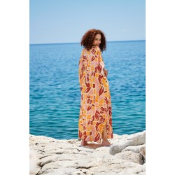 Μακρύ καφτάνι KOKKOSAMMOU Naxos από 100% βισκόζη