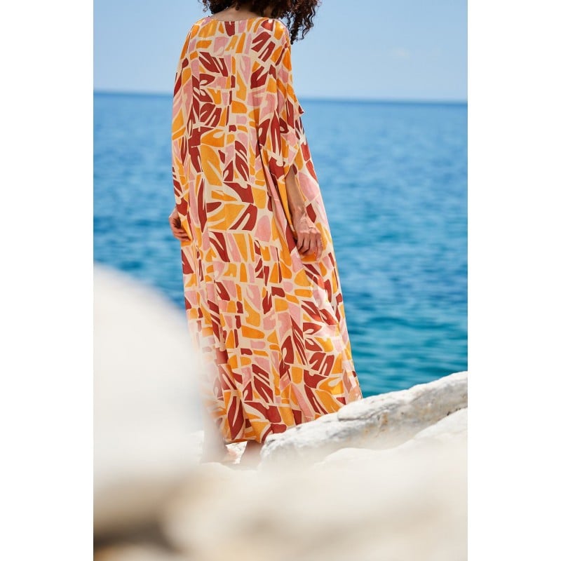 Μακρύ καφτάνι KOKKOSAMMOU Naxos Μακρύ καφτάνι KOKKOSAMMOU Naxos από 100% βισκόζη