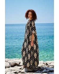 Μακρύ καφτάνι KOKKOSAMMOU Samothraki από 100% βισκόζη