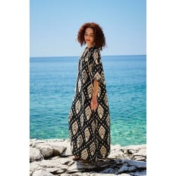 Μακρύ καφτάνι KOKKOSAMMOU Samothraki από 100% βισκόζη