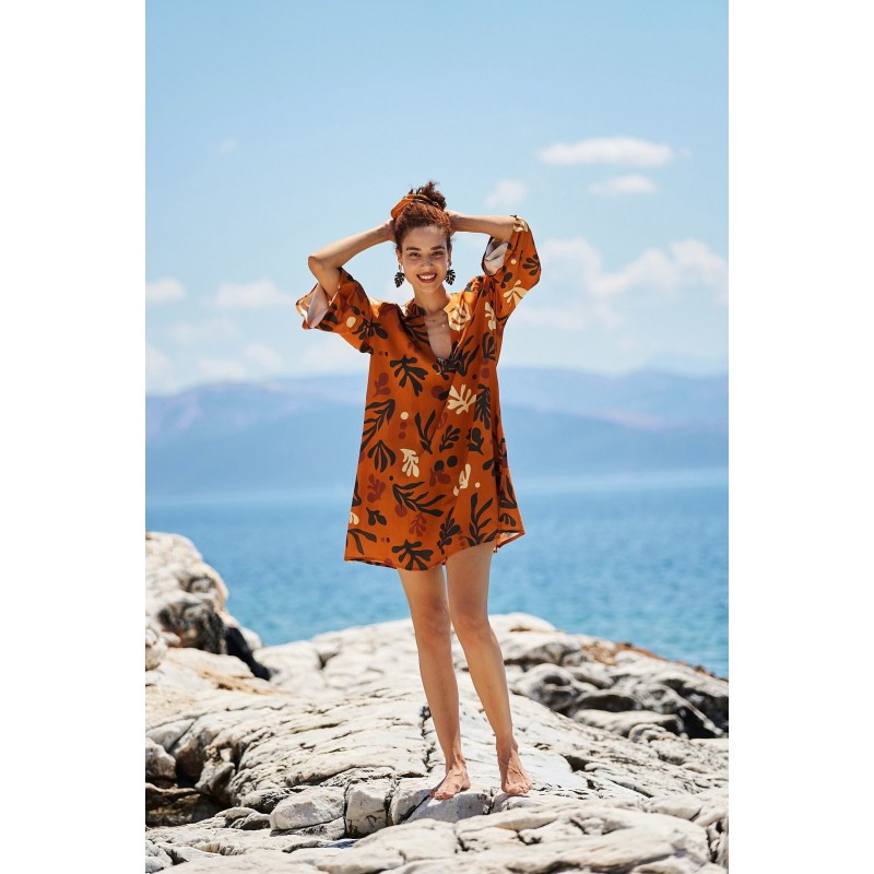 Κοντό Καφτάνι Boho KOKKOSAMMOU Africa Κοντό Καφτάνι Boho KOKKOSAMMOU Africa