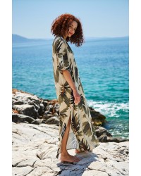 KOKKOSAMMOU Maxi caftan Delphi KOKKOSAMMOU Maxi flowy caftan Delphi made of 100% viscose