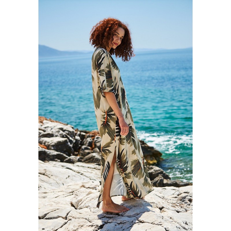 KOKKOSAMMOU Maxi caftan Delphi KOKKOSAMMOU Maxi flowy caftan Delphi made of 100% viscose