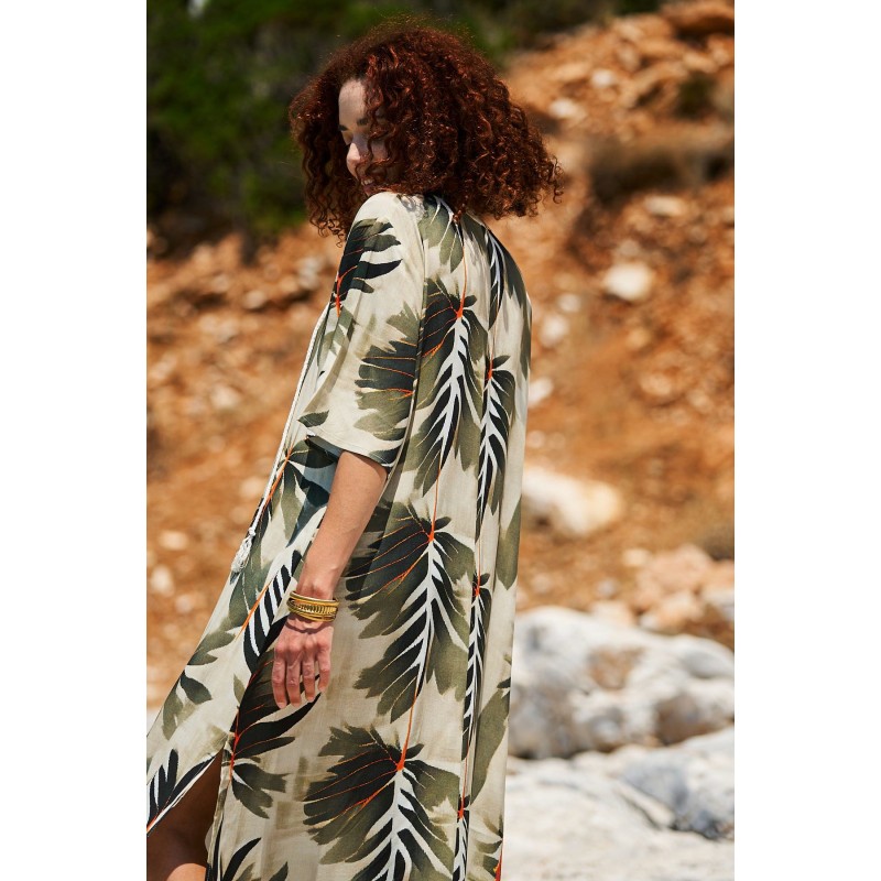 KOKKOSAMMOU Maxi caftan Delphi KOKKOSAMMOU Maxi flowy caftan Delphi made of 100% viscose