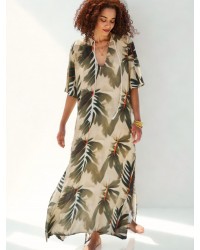 KOKKOSAMMOU Maxi caftan Delphi KOKKOSAMMOU Maxi flowy caftan Delphi made of 100% viscose