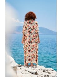 Μακρύ καφτάνι KOKKOSAMMOU Mexico Μακρύ καφτάνι KOKKOSAMMOU Mexico από 100% βισκόζη