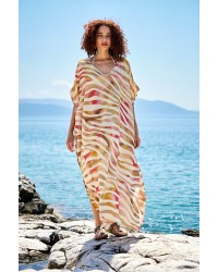 Μακρύ καφτάνι KOKKOSAMMOU Paros Μακρύ καφτάνι KOKKOSAMMOU Paros από 100% βισκόζη