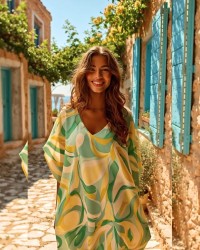 Κοντό καφτάνι Kythera KOKKOSAMMOU Κοντό καφτάνι Kythera KOKKOSAMMOU από 100% βισκόζη