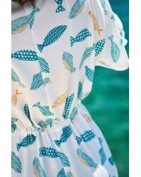 Κοντό καφτάνι KOKKOSAMMOU Little fish Κοντό καφτάνι Boho KOKKOSAMMOU Little fish από 100% βισκόζη