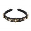 Women's inflatable fabric hair band with beads, rhinestone and crystals