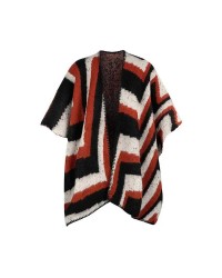 Πλεκτό πόντσο με τύπωμα Πλεκτό πόντσο με τύπωμα