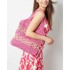 Paper Straw shoulder bag with inner lining and zip closure