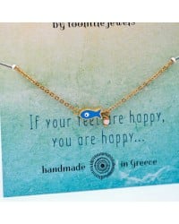 Anklet made of stainless steel chain with 24K gold-plating and enamel Anklet made of stainless steel chain with 24K gold-plating and enamel