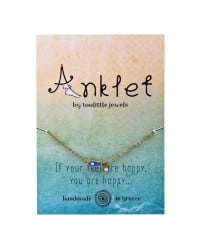 Anklet made of stainless steel chain with 24K gold-plating and enamel Anklet made of stainless steel chain with 24K gold-plating and enamel