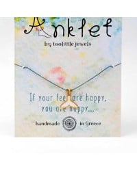 Anklet made of chain with 24K gold-plated parts and enamel Anklet made of chain with 24K gold-plated parts and enamel
