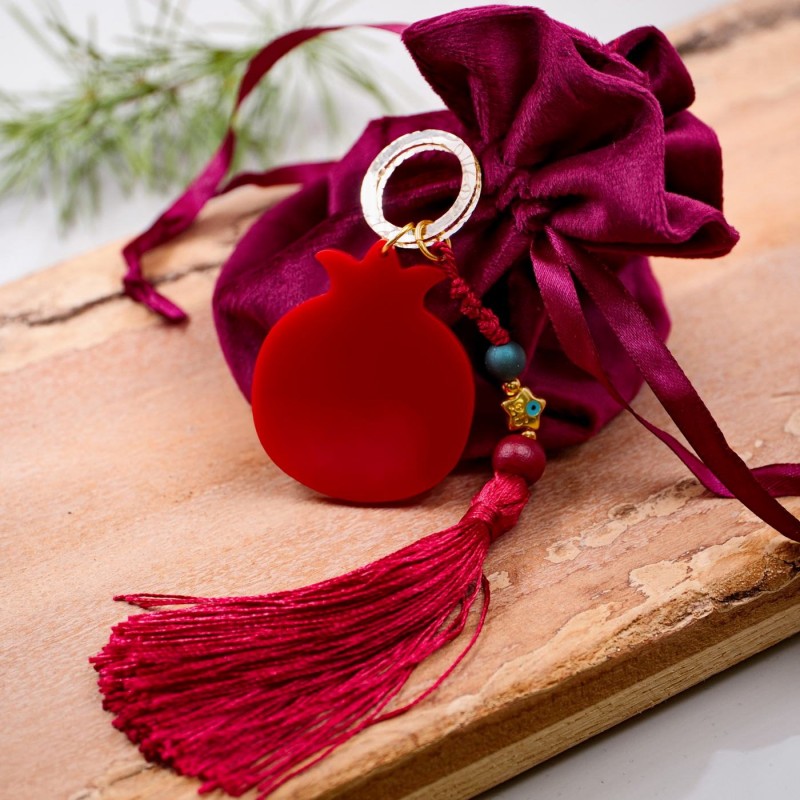 Γούρι ρόδι σε βελούδινο πουγκί CHRISTMAS FREE GIFT