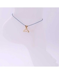 Anklet made of chain with 24K gold-plated parts and enamel 