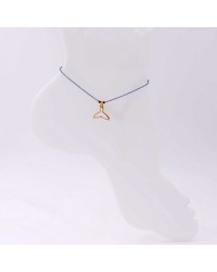 Anklet made of chain with 24K gold-plated parts and enamel 