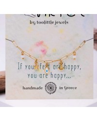 Anklet made of stainless steel chain with 24K gold-plated parts and enamel 