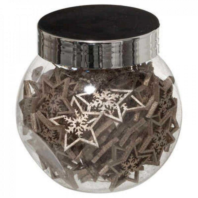 Christmas jar with 100 wooden stars
