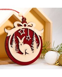 Χριστουγεννιάτικη διακοσμητική ξύλινη μπάλα Χριστουγεννιάτικο διακοσμητικό στολίδι ξύλινη μπάλα για το δέντρο