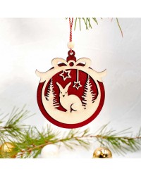 Χριστουγεννιάτικη διακοσμητική ξύλινη μπάλα Χριστουγεννιάτικο διακοσμητικό στολίδι ξύλινη μπάλα για το δέντρο