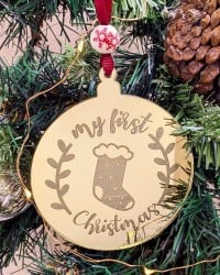 My First Christmas Οrnament My First Christmas ornament made of plexiglass