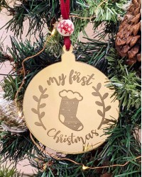 My First Christmas Οrnament My First Christmas ornament made of plexiglass