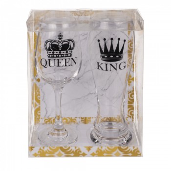 King & Queen drinking glasses