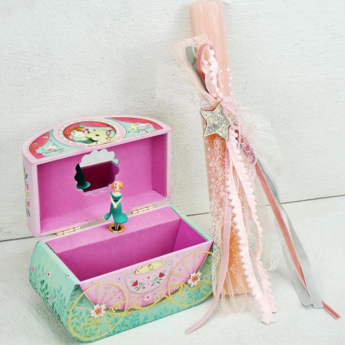 Set of Easter Candle and music box with Princess