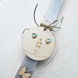 Λαμπάδα με σκουλαρίκια Love