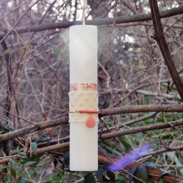 Sweet Spring Easter Candle with bracelet