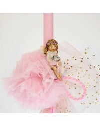 Easter candle with little fairy Romantic Easter candle with a ceramic fairy and frog