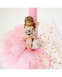Easter candle with little fairy Romantic Easter candle with a ceramic fairy and frog