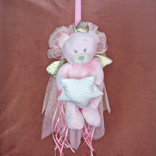 Easter candle for girls with plush teddy bear