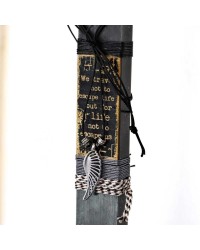 Easter candle for men with wooden card and necklace Easter candle for men with wooden card and necklace