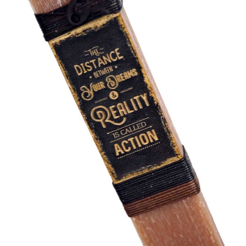 Easter candle for men with wooden vintage card 