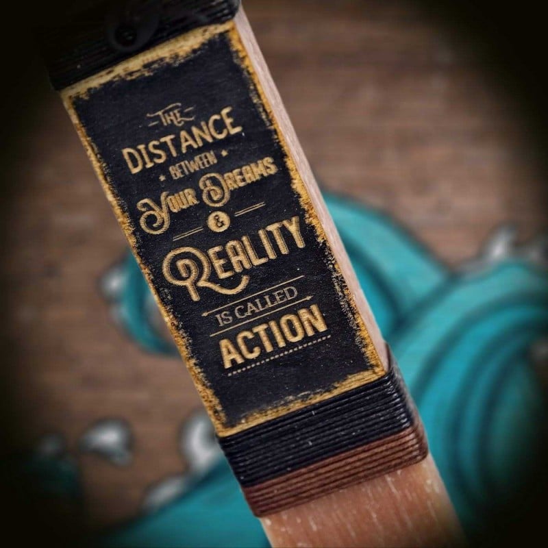 Easter candle for men with wooden vintage card 