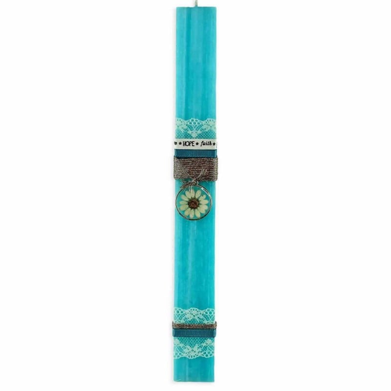 Women's Easter candle with dried flower Women's Easter candle with dried flower