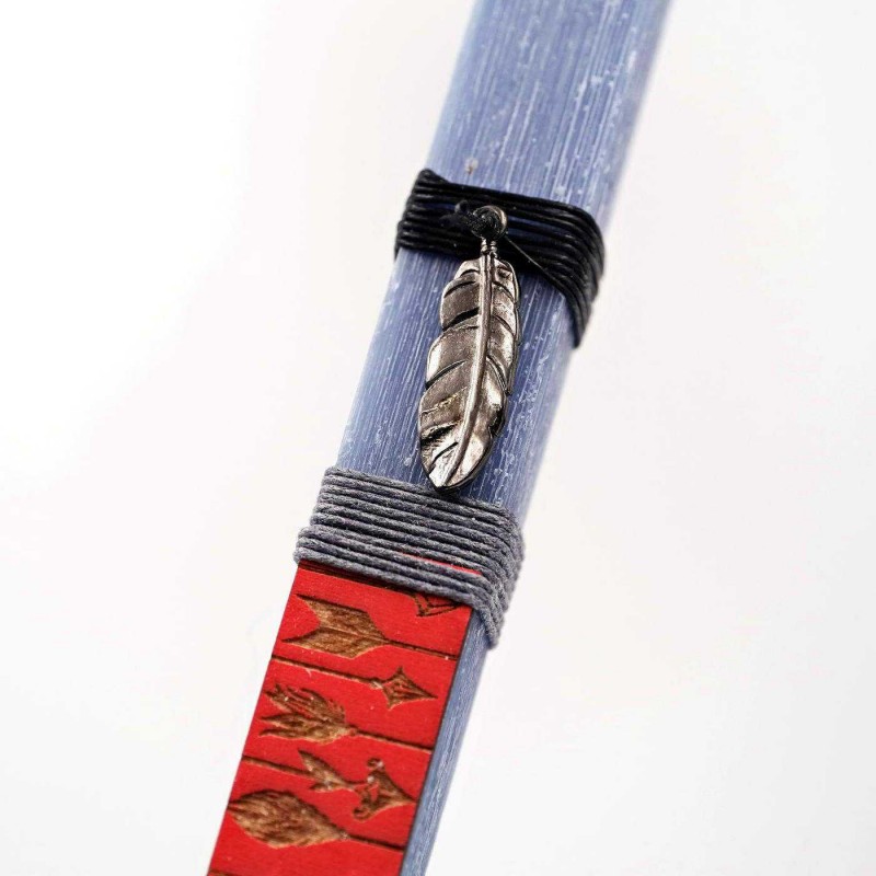 Easter candle for men with wooden parts and cords  