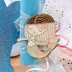 Σετ λαμπάδα και κρεμαστό διακοσμητικό σε σχήμα ουρά γοργόνας