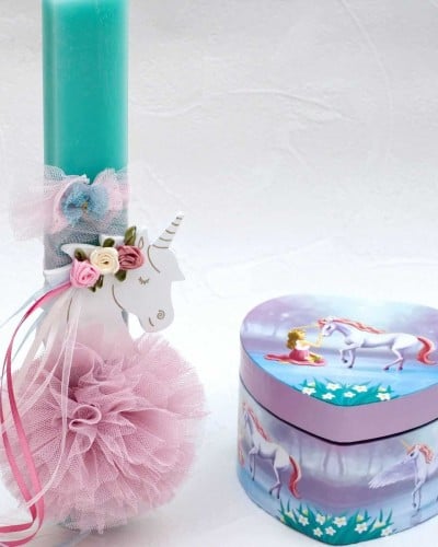 Λαμπάδα & Μπιζουτιέρα Μονόκερος