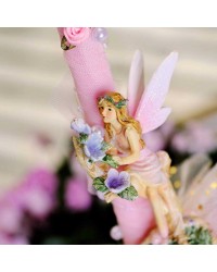 Easter candle with ceramic fairy Easter candle for girls with ceramic fairy