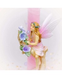 Easter candle with ceramic fairy Easter candle for girls with ceramic fairy