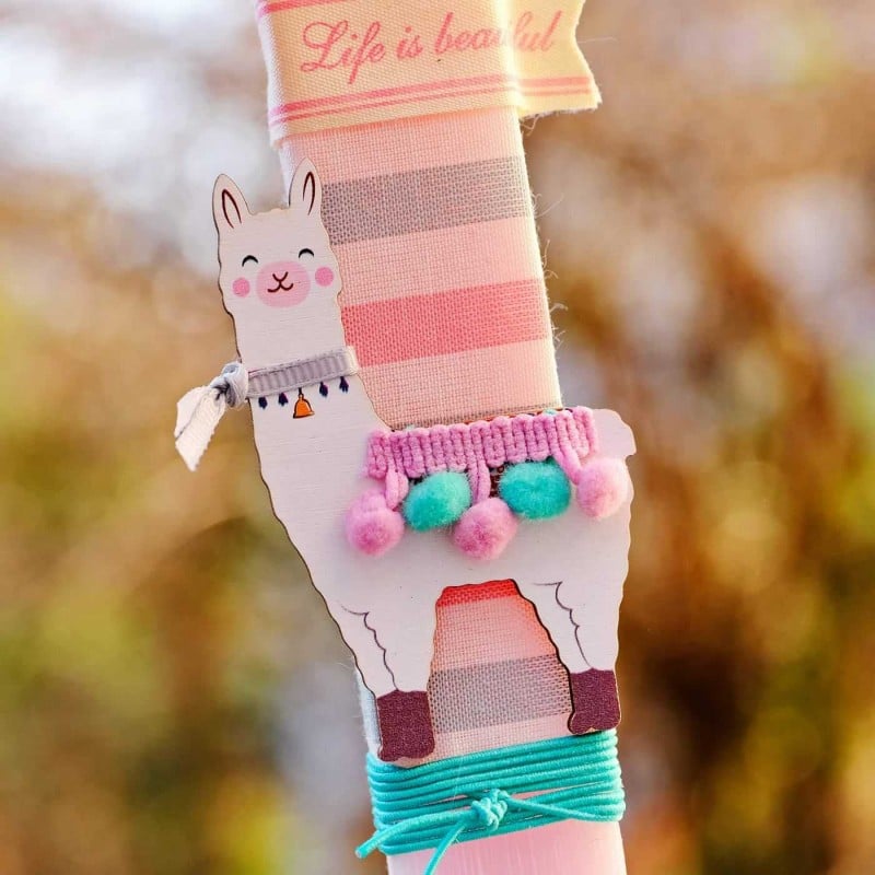 Handmade Easter candle Lovely Llama