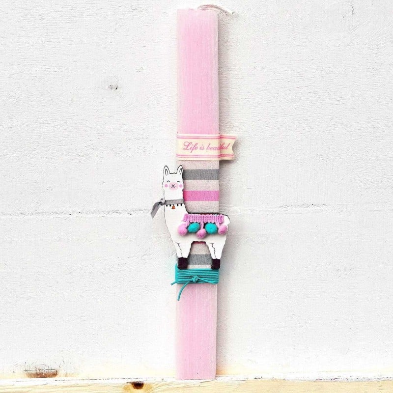 Handmade Easter candle Lovely Llama