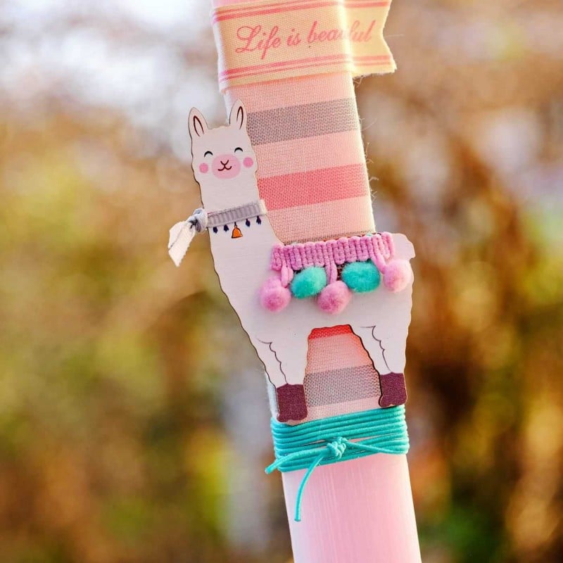 Handmade Easter candle Lovely Llama